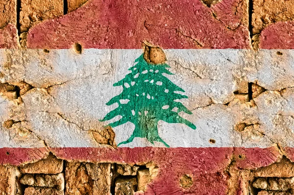 Grunge flagg Libanon — Stockfoto