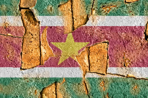 Grunge flagga Surinam — Stockfoto