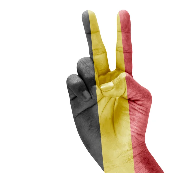 Flaga Belgii zwycięstwo strony — Zdjęcie stockowe