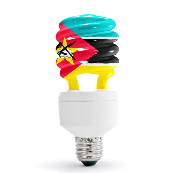 Flag Of Mozambique On Bulb — Stock Photo, Image