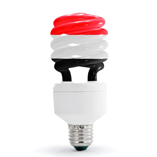 Flag Of Yemen On Bulb — Stock Photo, Image