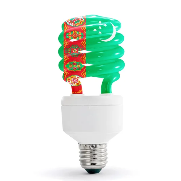 Flag Of Turkmenistan On Bulb — Stock Photo, Image