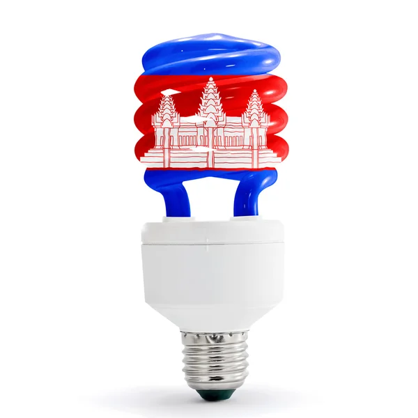 Bandiera Of Cambodia On Bulb — Foto Stock