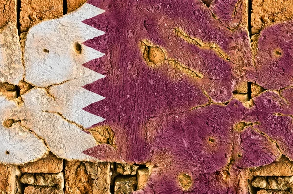 Bandera Grunge de Qatar — Foto de Stock