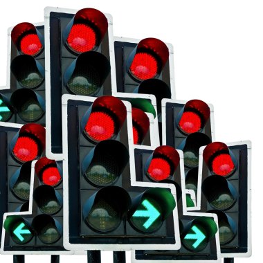 Yeşil ve kırmızı trafik ışıkları
