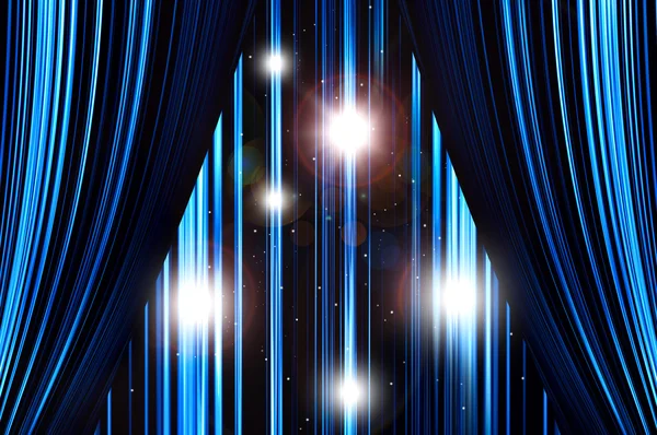 Blue stage curtain — Stock Photo, Image