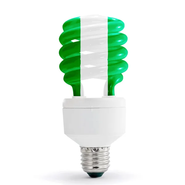 Flag Of Nigeria On Bulb — Stock Photo, Image