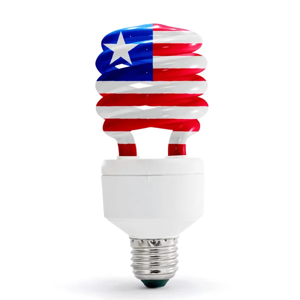 Flag Of Liberia On Bulb — Stock Photo, Image