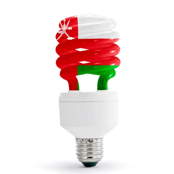 Flag Of Oman On Bulb — Stock Photo, Image