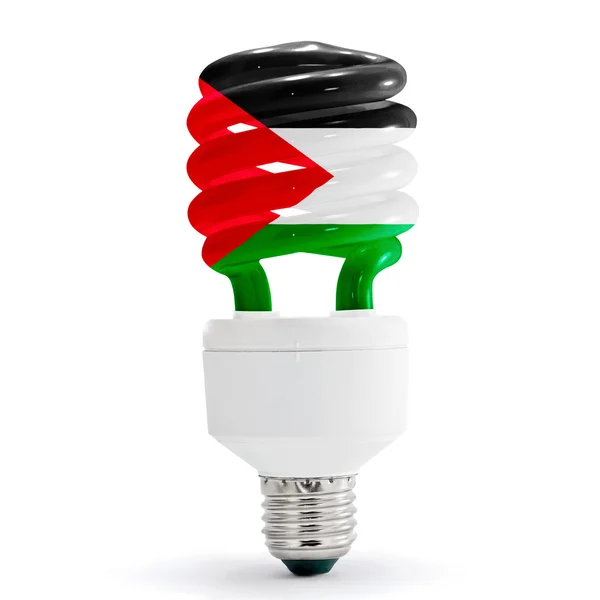 Bandiera della Palestina sulla lampadina — Foto Stock