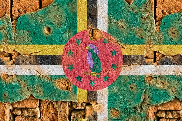 Grunge vlag van dominica — Stockfoto