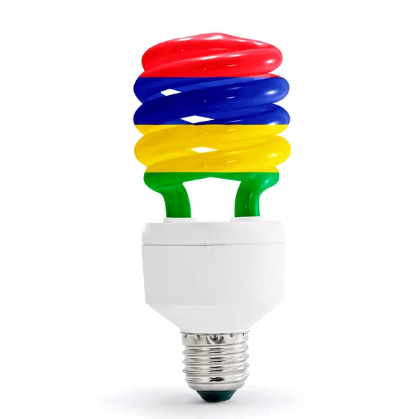 Flag Of Flag of Mauritius on Bulb — Stock Photo, Image