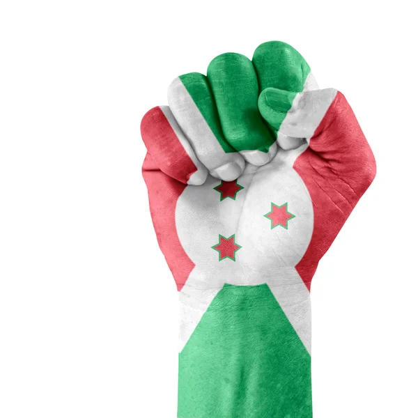 Flagge von Burundi zur Hand — Stockfoto