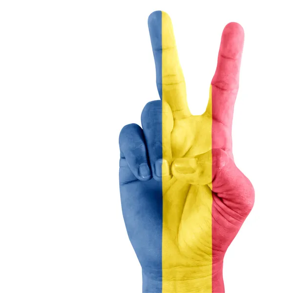 Bandera de Chad en la mano — Foto de Stock