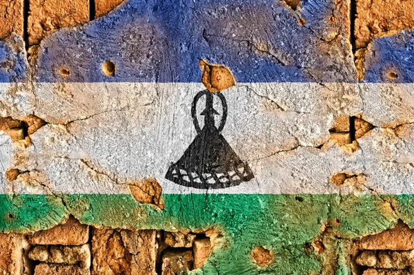 莱索托的 grunge 旗子 — 图库照片