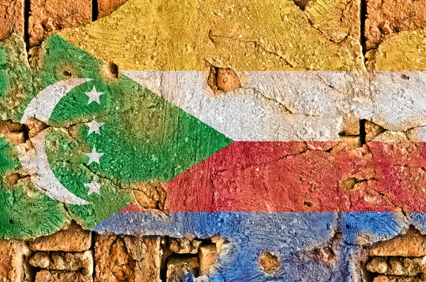 Гранж-флаг Коморских островов — стоковое фото