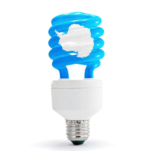 Flag Of Antarctica On Bulb — Stock Photo, Image