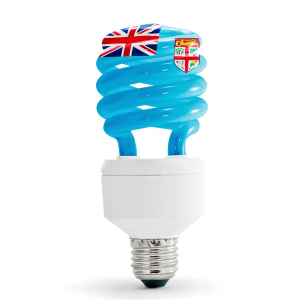 Flag Of Fiji On Bulb — Stock Photo, Image