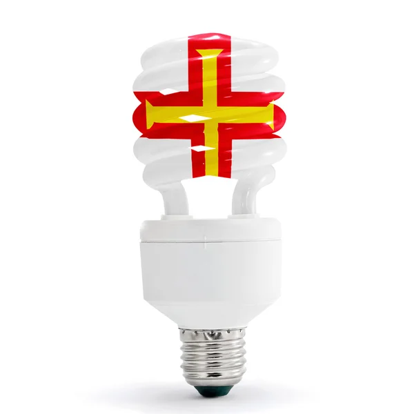 Bandiera di Guernsey sulla lampadina — Foto Stock