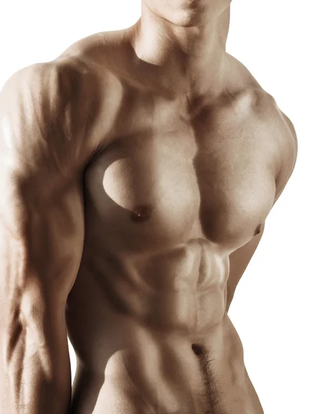 Retrato Muscular Torso Masculino — Fotografia de Stock