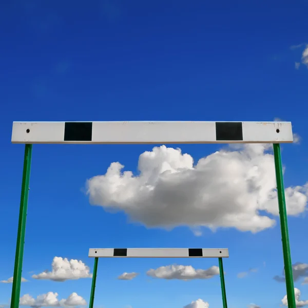 Low angle view hurdles — Stock Photo, Image
