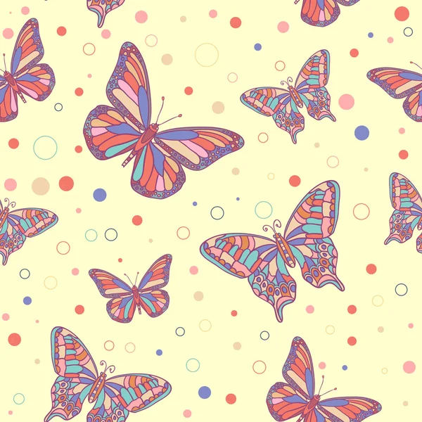 Papillons colorés motif sans couture — Image vectorielle