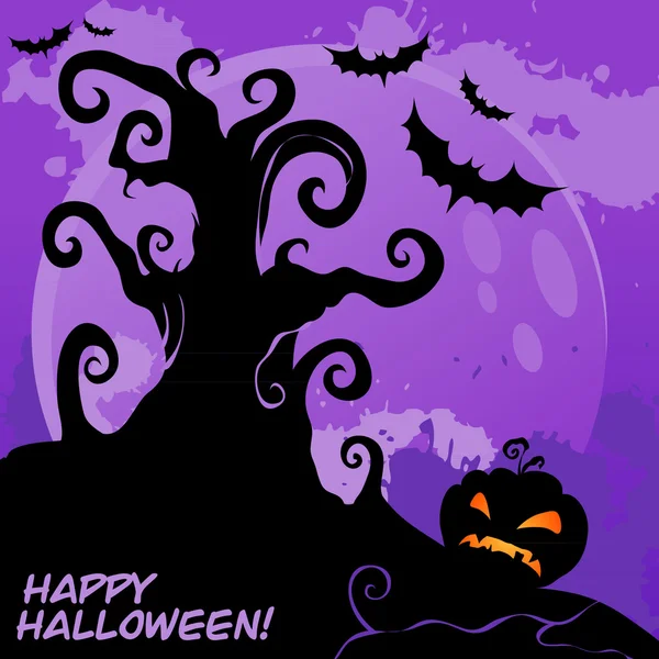 Felice halloween carta inquietante — Vettoriale Stock