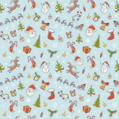 desen sembolleri ile sorunsuz Noel el çekilmiş
