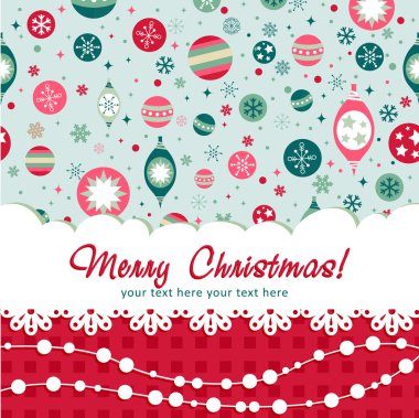 Dikişsiz zemin üzerine dekoratif Noel Kartpostalı