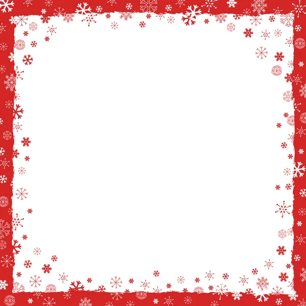 New Year (Christmas) background with snowflakes border — Stock Vector