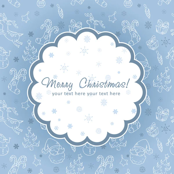 Carte postale de Noël décorative sur fond transparent — Image vectorielle