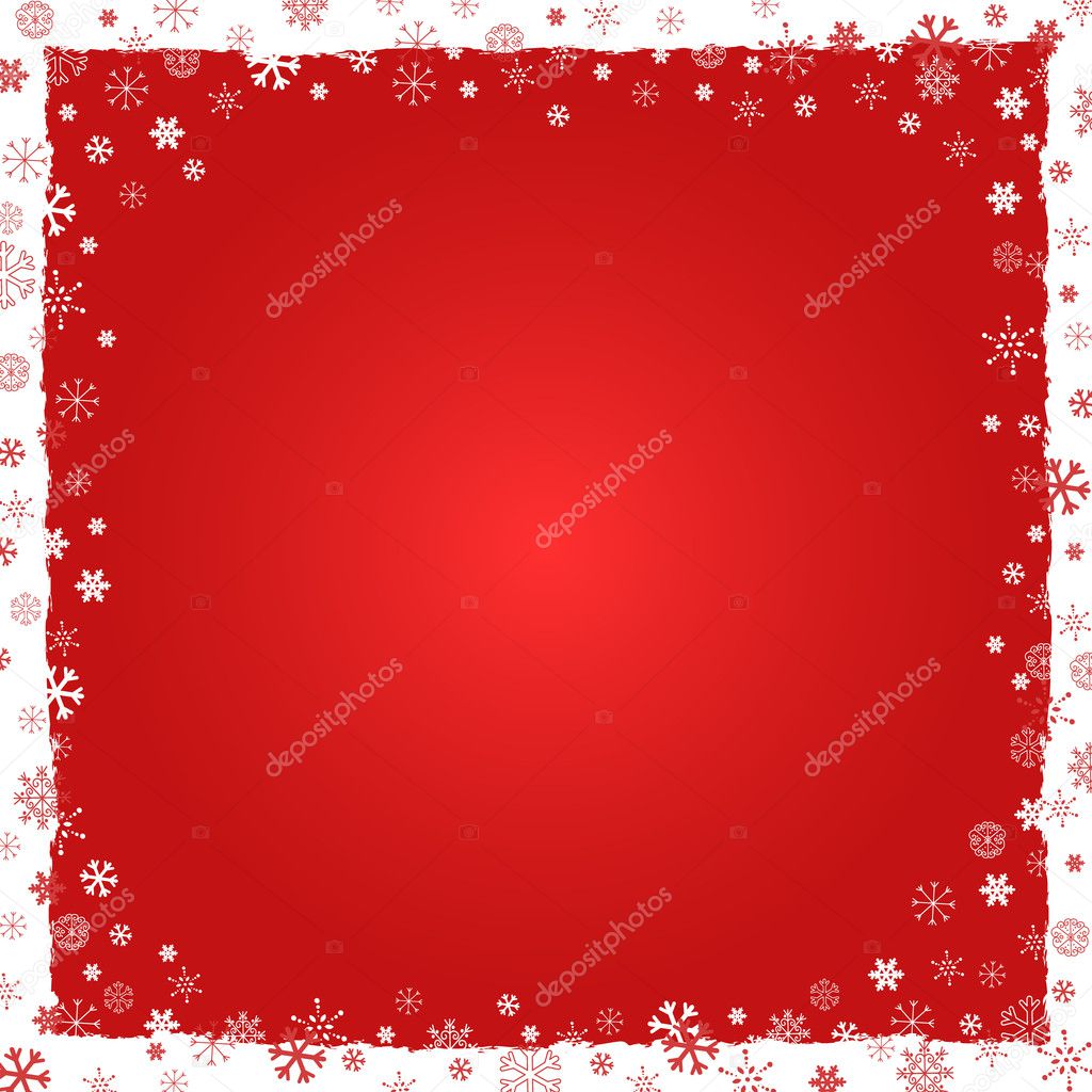 New Year (Christmas) background with snowflakes border