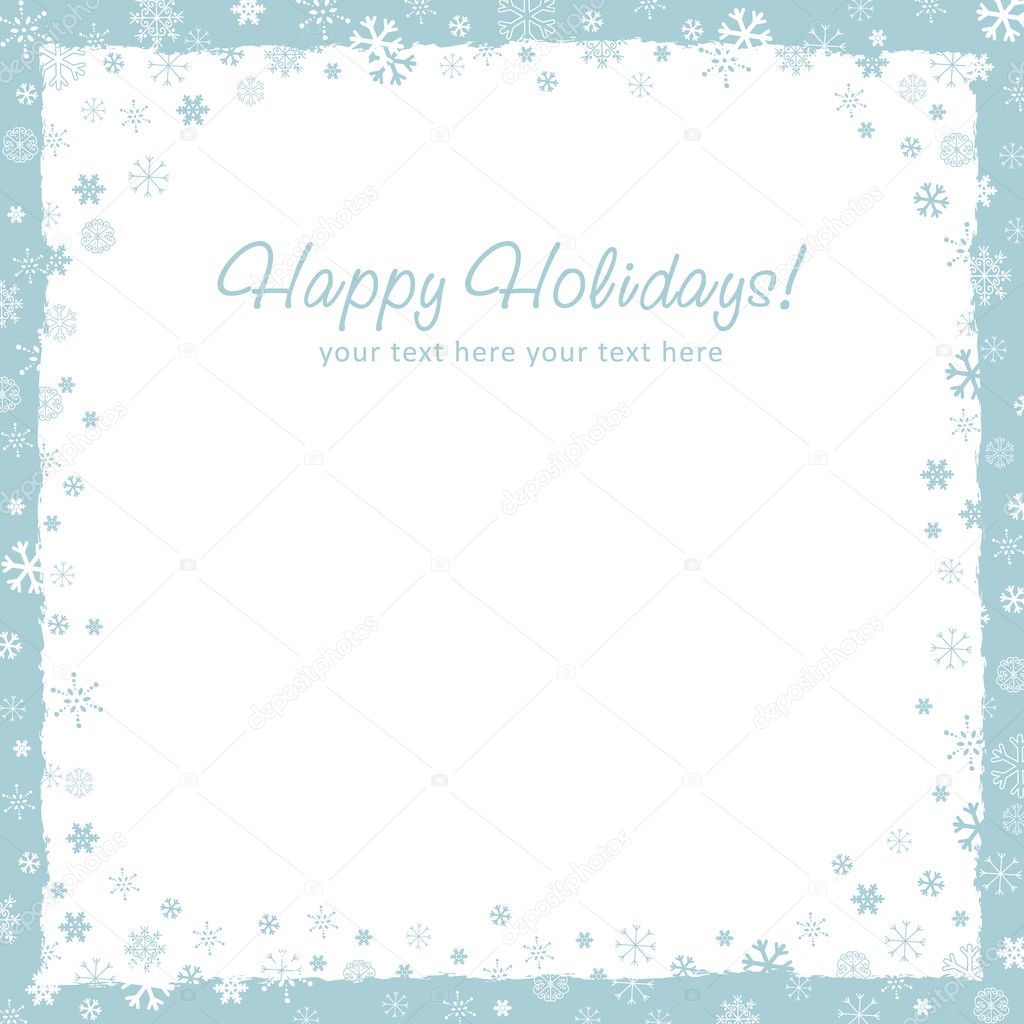 New Year (Christmas) background with snowflakes border
