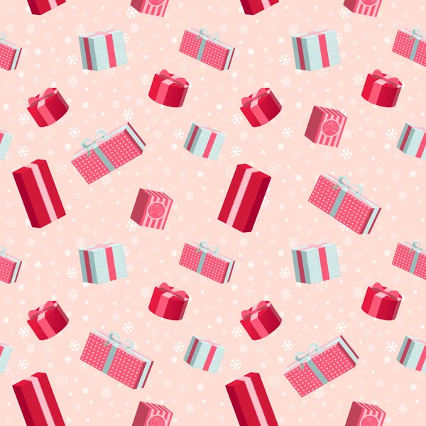 Modèle de Noël sans couture avec des boîtes-cadeaux — Image vectorielle