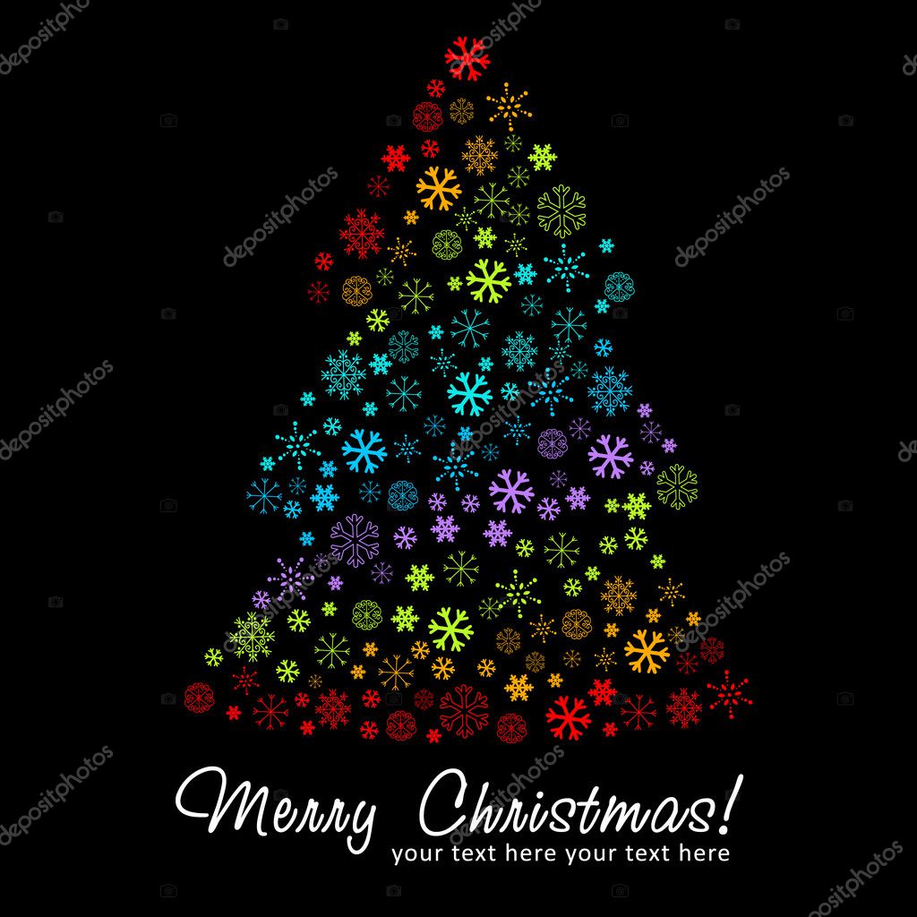 Albero Di Natale Stilizzato Fatto Di Fiocchi Di Neve