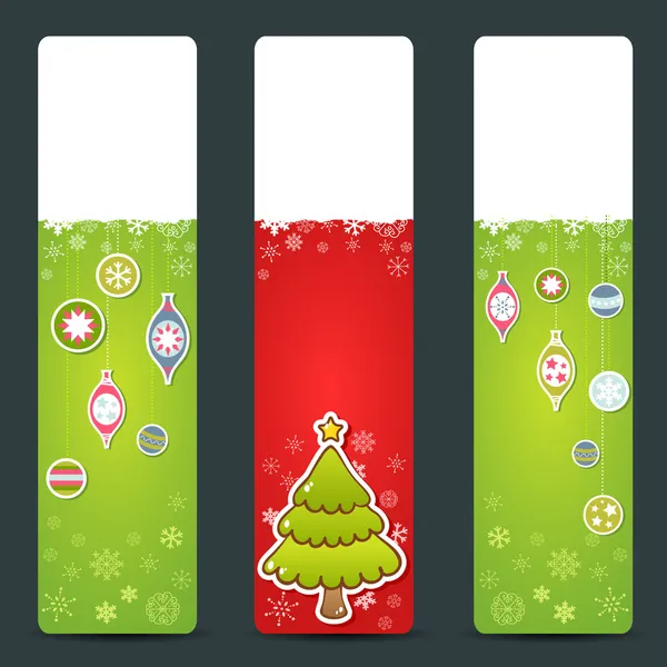 Un conjunto de pegatinas de felicitación de Navidad — Vector de stock