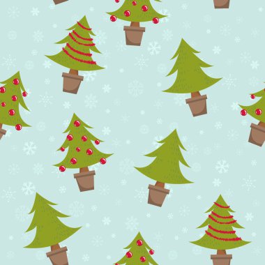 Noel ağaçlarıyla kusursuz desen