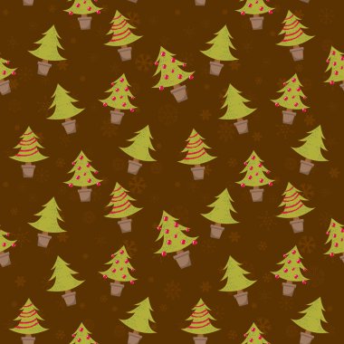 Noel ağaçlarıyla kusursuz desen