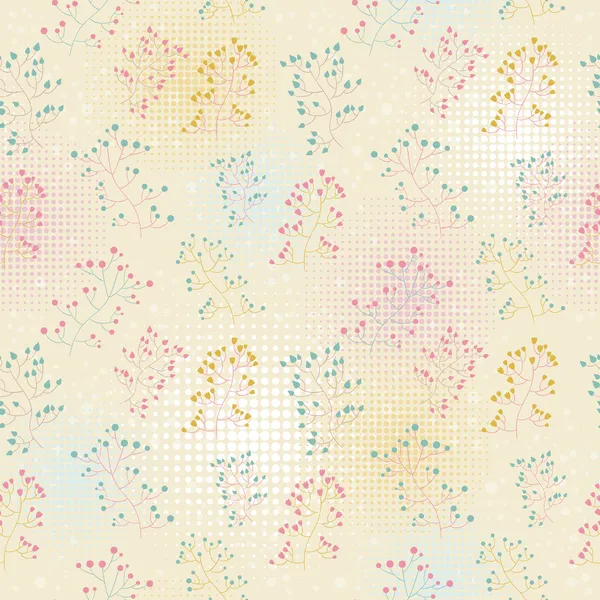 Floral motif rétro sans couture — Image vectorielle