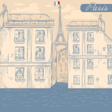 Fransa paris Caddesi retro kartpostal