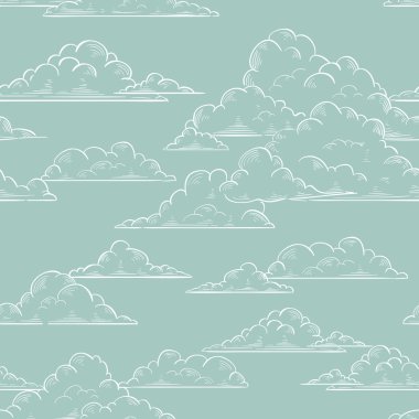bulutlar seamless modeli çizilmiş