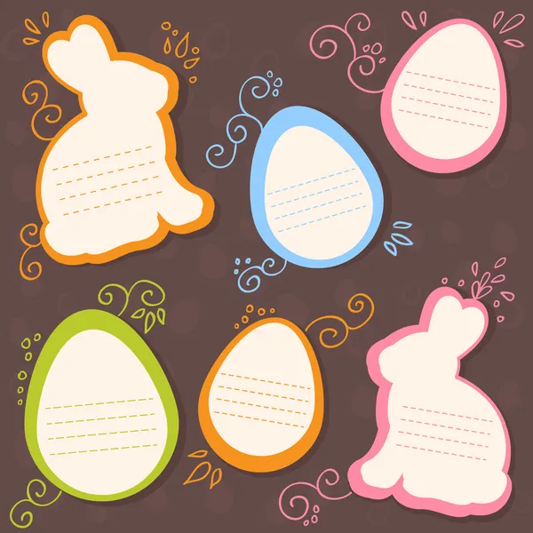 Easter bunny and eggs discount sale stickers — Stock Vector