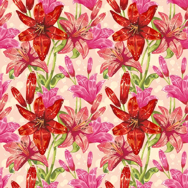 Patrón inconsútil floral primavera colorido — Vector de stock