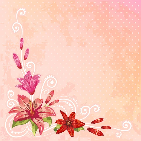 Hermosa postal floral de primavera — Vector de stock