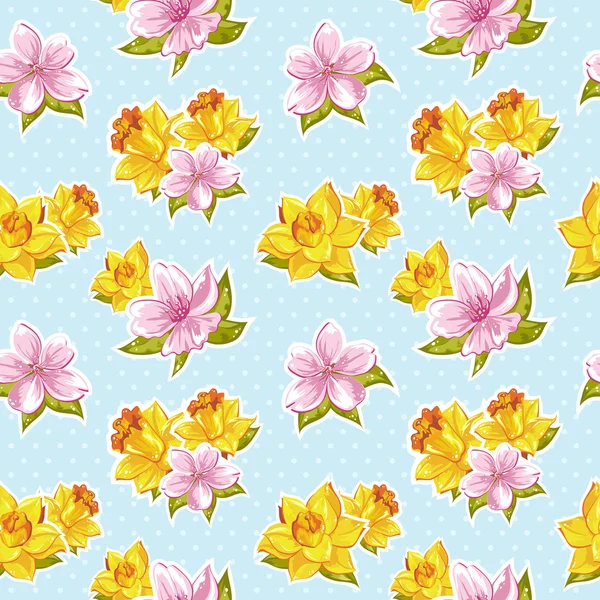 Élégant motif floral élégant printemps sans couture — Image vectorielle