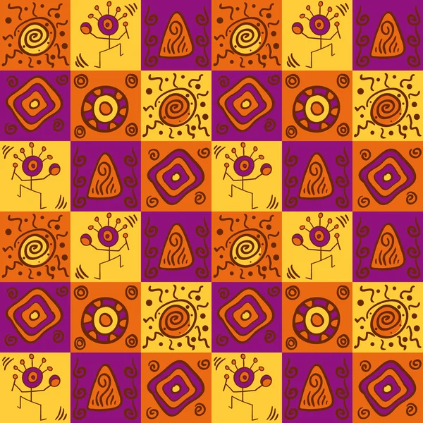 抽象的种族非洲无缝几何图案 — 图库矢量图片