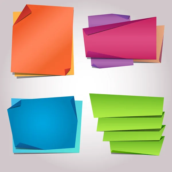 Διπλωμένο χαρτί κενό αυτοκόλλητο πρότυπα — 图库矢量图片