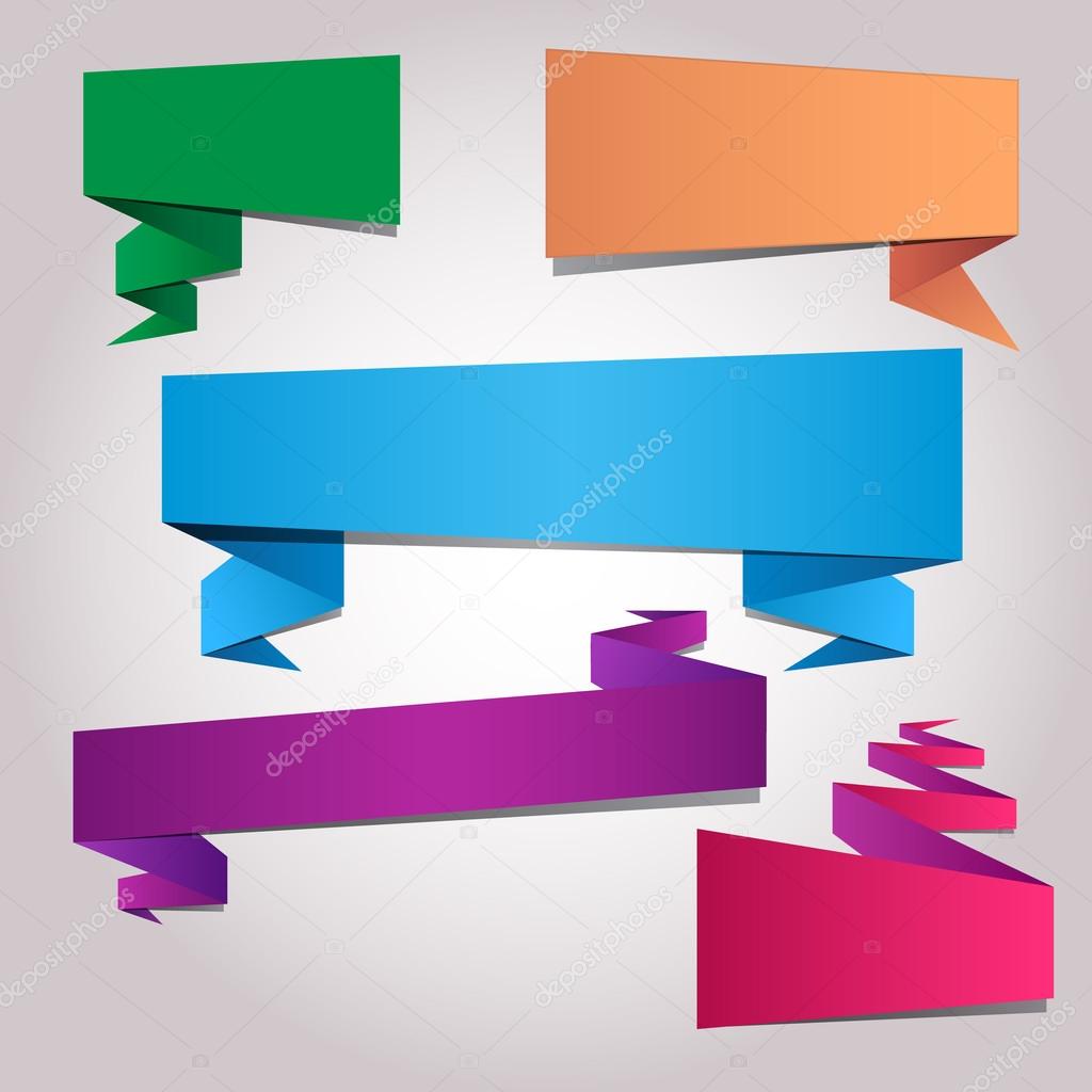 Folded paper blank sticker templates Stock Vector Image by ©Yuzach