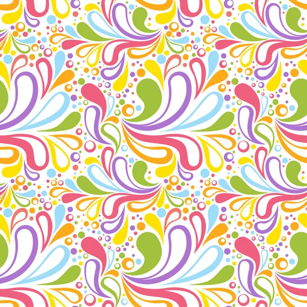 Färgglada sommar seamless mönster med blommig krökta element — Stock vektor