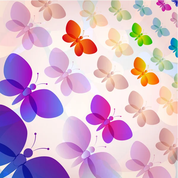 Colorful butterflies summer pattern — Stock Vector